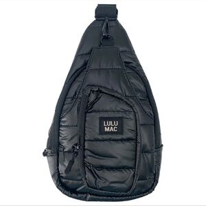 Lulu Mac Black Matte Puffer Metallic Sling Bag